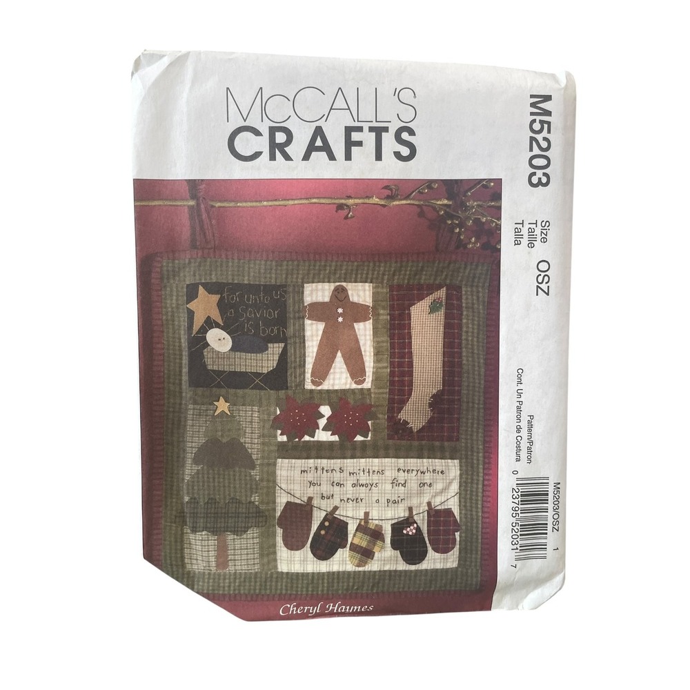 McCall's Crafts M5203 Winter Wall Hanging Christmas Quilt Blocks OSZ